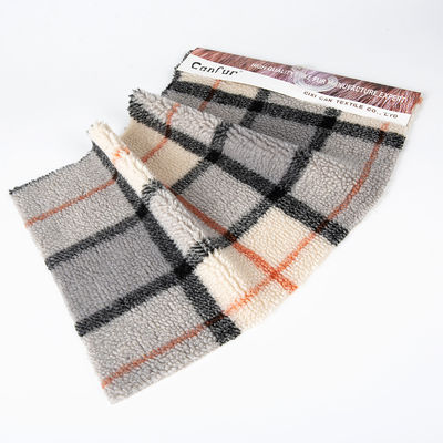 Домой Текстиль 36F Плотность Платонная Jacquard Шерпа шерстяной ткань для зимней куртки и пальто
