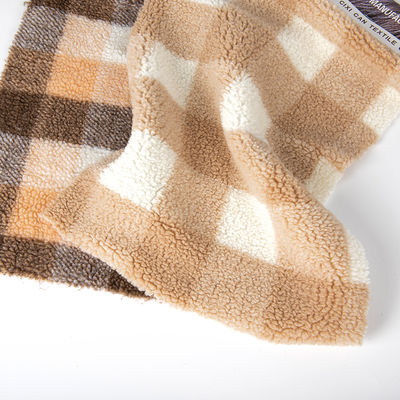 Домой Текстиль 36F Плотность Платонная Jacquard Шерпа шерстяной ткань для зимней куртки и пальто