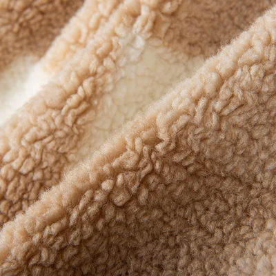 Трикотажная 100% полиэстерная Jacquard Lamb Borg Sherpa Fleece Lining Fabric для одежды